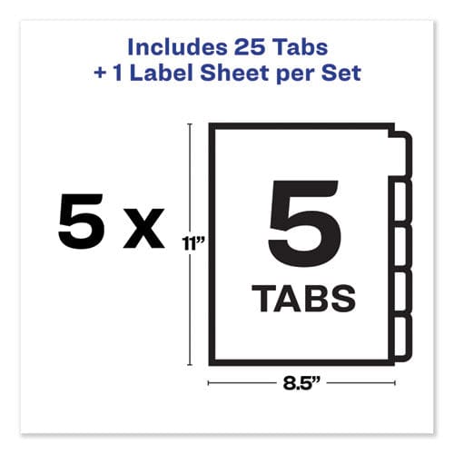 Avery Print And Apply Index Maker Clear Label Unpunched Dividers 5-tab 11 X 8.5 White 5 Sets - School Supplies - Avery®