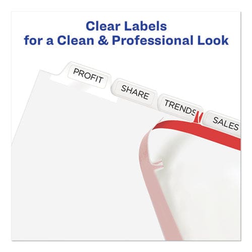 Avery Print And Apply Index Maker Clear Label Unpunched Dividers With Printable Label Strip 8-tab 11 X 8.5 Clear 5 Sets - School Supplies -