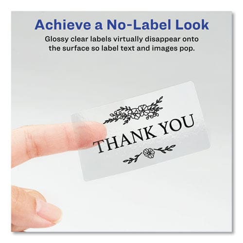 Avery Print-to-the-edge Labels With Sure Feed And Easy Peel 2 X 3 Glossy Clear 80/pack - Office - Avery®