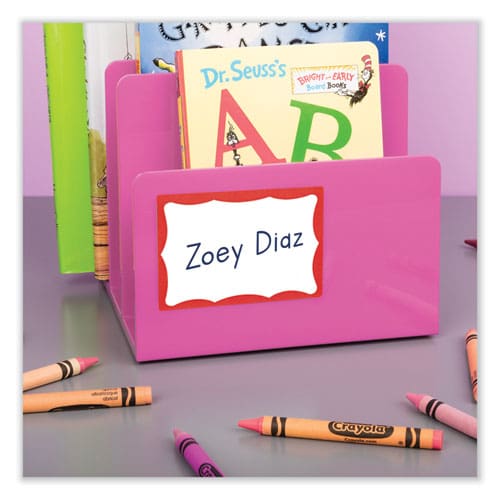 Avery Printable Adhesive Name Badges 3.38 X 2.33 Red Border 100/pack - School Supplies - Avery®