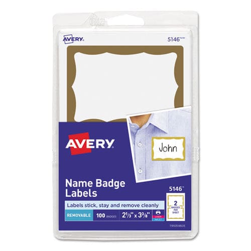 Avery Printable Adhesive Name Badges 3.38 X 2.33 Red Border 100/pack - School Supplies - Avery®