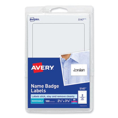 Avery Printable Adhesive Name Badges 3.38 X 2.33 White 100/pack - School Supplies - Avery®