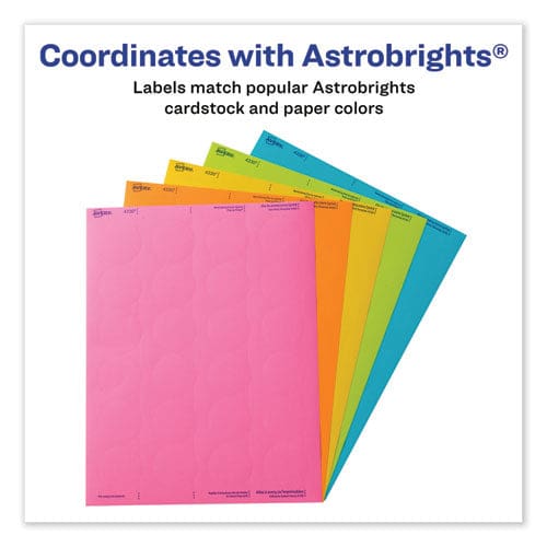 Avery Printable Color Labels With Sure Feed And Easy Peel 2 X 2.63 Assorted Colors 15/sheet 10 Sheets/pack - Office - Avery®