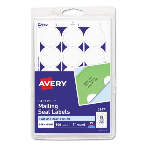 Avery Printable Mailing Seals 1 Dia Clear 15/sheet 32 Sheets/pack (5248) - Office - Avery®