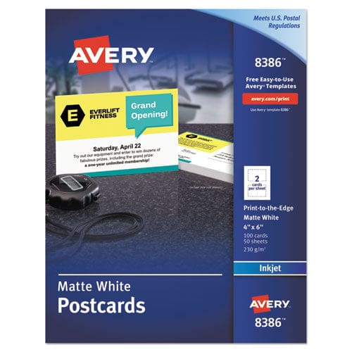 Avery Printable Postcards Inkjet 85 Lb 4 X 6 Matte White 100 Cards 2 Cards/sheet 50 Sheets/box - Office - Avery®