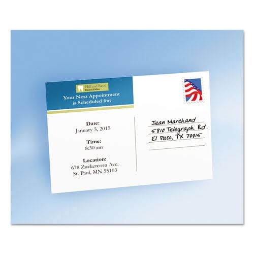 Avery Printable Postcards Laser 80 Lb 4 X 6 Uncoated White 80 Cards 2 Cards/sheet 40 Sheets/box - Office - Avery®