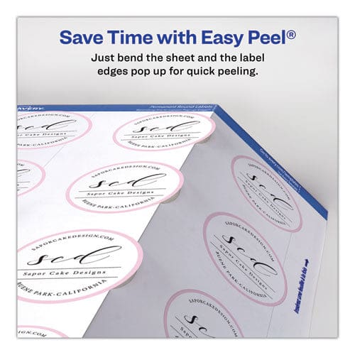 Avery Printable Self-adhesive Permanent Id Labels W/sure Feed 0.75 Dia White 800/pk - Office - Avery®