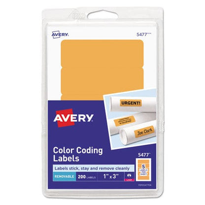 Avery Printable Self-adhesive Removable Color-coding Labels 1 X 3 Neon Orange 5/sheet 40 Sheets/pack (5477) - Office - Avery®