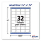 Avery Removable Durable White Rectangle Labels W/ Sure Feed 1.25 X 1.75 256/pk - Office - Avery®