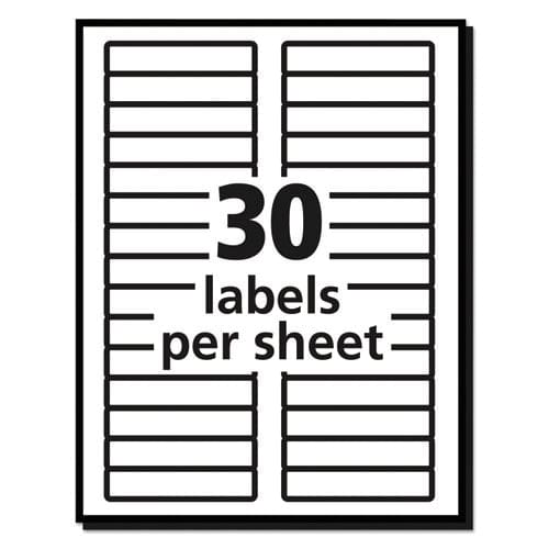 Avery Removable File Folder Labels With Sure Feed Technology 0.66 X 3.44 White 30/sheet 25 Sheets/pack - Office - Avery®