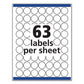 Avery Removable Multi-use Labels Inkjet/laser Printers 1 Dia White 63/sheet 15 Sheets/pack - Office - Avery®