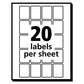 Avery Removable Multi-use Labels Inkjet/laser Printers 1 X 0.75 White 20/sheet 50 Sheets/pack (5428) - Office - Avery®