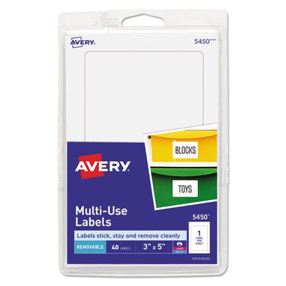 Avery Removable Multi-use Labels Inkjet/laser Printers 3 X 5 White 40/pack (5450) - Office - Avery®