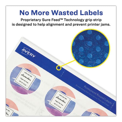 Avery Round Print-to-the Edge Labels With Sure Feed And Easy Peel 2 Dia Glossy Clear 120/pk - Office - Avery®