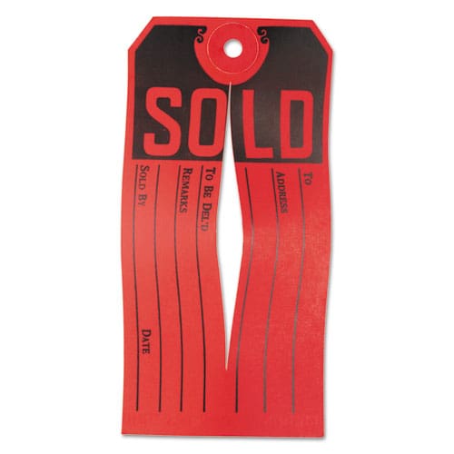 Avery Sold Tags Paper 4.75 X 2.38 Red/black 500/box - Office - Avery®