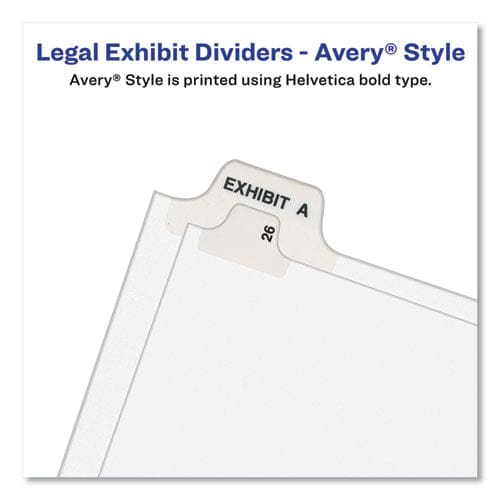 Avery Avery-style Preprinted Legal Bottom Tab Divider 26-tab Exhibit F 11 X 8.5 White 25/pk - Office - Avery®