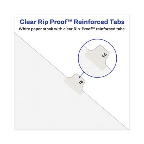 Avery Avery-style Preprinted Legal Bottom Tab Divider 26-tab Exhibit F 11 X 8.5 White 25/pk - Office - Avery®