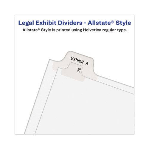 Avery Avery-style Preprinted Legal Side Tab Divider 26-tab Exhibit R 11 X 8.5 White 25/pack (1388) - Office - Avery®