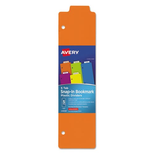 Avery Tabbed Snap-in Bookmark Plastic Dividers 5-tab 11.5 X 3 Assorted 1 Set - School Supplies - Avery®