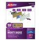 Avery The Mighty Badge Name Badge Holder Kit Horizontal 3 X 1 Inkjet Silver 4 Holders/32 Inserts - Office - Avery®