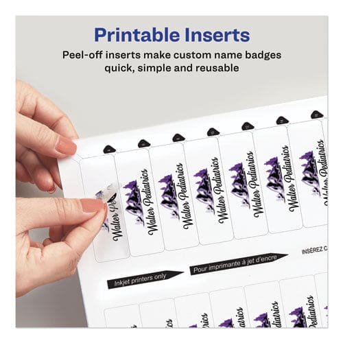 Avery The Mighty Badge Name Badge Inserts 1 X 3 Clear Inkjet 20/sheet 5 Sheets/pack - Office - Avery®