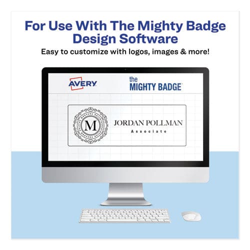 Avery The Mighty Badge Name Badge Inserts 1 X 3 Clear Laser 20/sheet 5 Sheets/pack - Office - Avery®