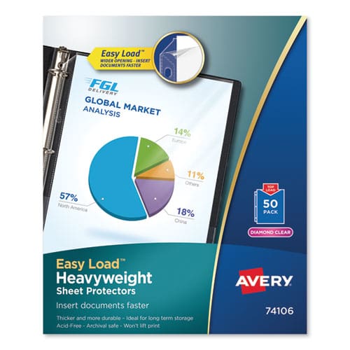 Avery Top-load Poly Sheet Protectors Heavy Gauge Letter Diamond Clear 50/box - School Supplies - Avery®