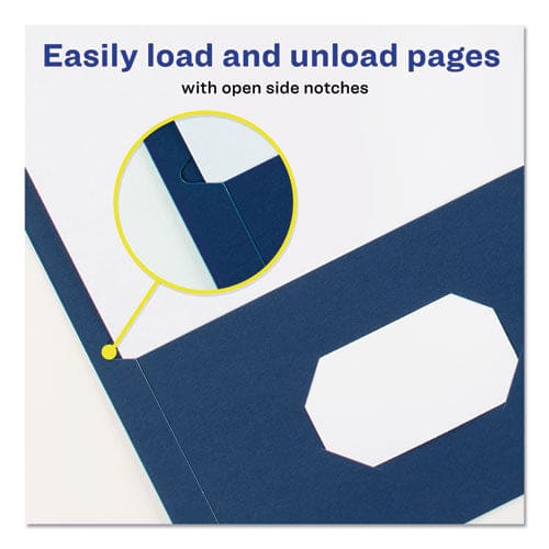 Avery Two-pocket Folder 40-sheet Capacity 11 X 8.5 Dark Blue 25/box - School Supplies - Avery®