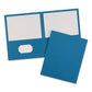 Avery Two-pocket Folder 40-sheet Capacity 11 X 8.5 Light Blue 25/box - School Supplies - Avery®