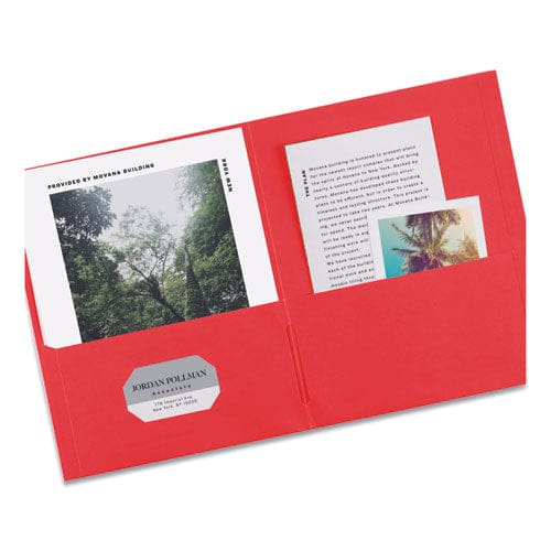 Avery Two-pocket Folder 40-sheet Capacity 11 X 8.5 Red 25/box - School Supplies - Avery®