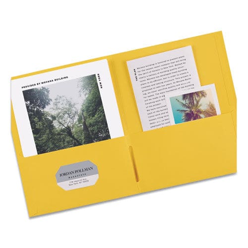 Avery Two-pocket Folder 40-sheet Capacity 11 X 8.5 Yellow 25/box - School Supplies - Avery®