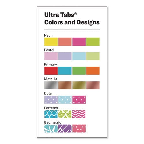 Avery Ultra Tabs Repositionable Tabs Dot Designs: 2 X 1.5 1/5-cut Assorted Colors 24/pack - Office - Avery®