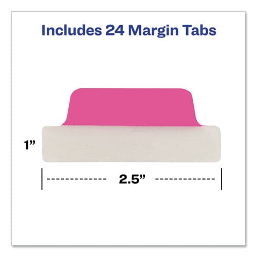 Avery Ultra Tabs Repositionable Tabs Margin Tabs: 2.5 X 1 1/5-cut Assorted Neon Colors 24/pack - Office - Avery®