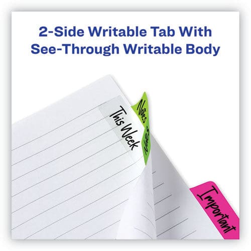 Avery Ultra Tabs Repositionable Tabs Margin Tabs: 2.5 X 1 1/5-cut Assorted Neon Colors 24/pack - Office - Avery®