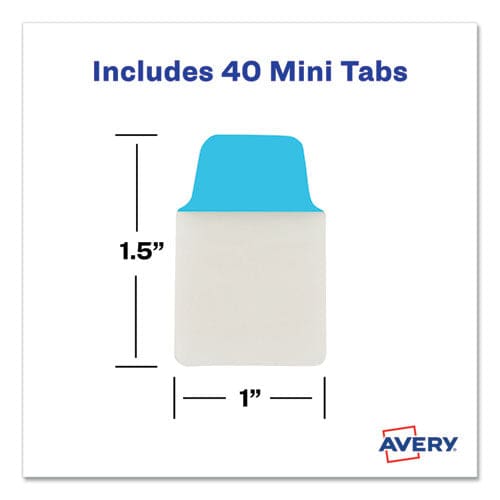 Avery Ultra Tabs Repositionable Tabs Mini Tabs: 1 X 1.5 1/5-cut Assorted Colors 40/pack - Office - Avery®