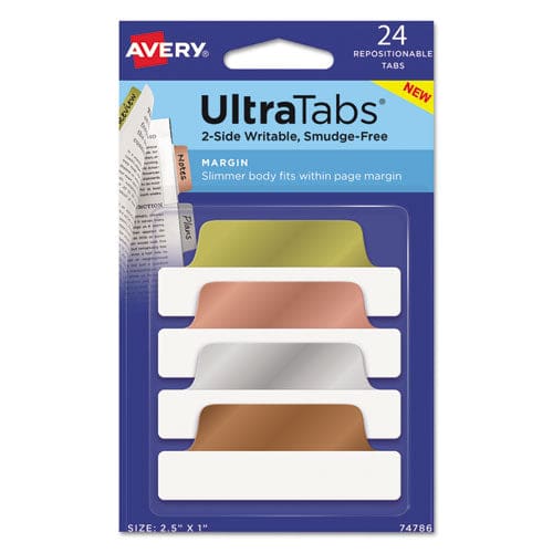 Avery Ultra Tabs Repositionable Tabs Standard: 2 X 1.5 1/5-cut Assorted Colors (blue Green And Red) 48/pack - Office - Avery®