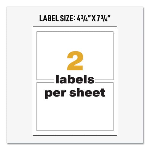Avery Ultraduty Ghs Chemical Waterproof And Uv Resistant Labels 4.75 X 7.75 White 2/sheet 50 Sheets/box - Office - Avery®