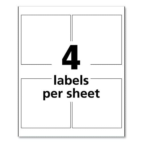 Avery Ultraduty Ghs Chemical Waterproof And Uv Resistant Labels 4 X 4 White 4/sheet 50 Sheets/pack - Office - Avery®