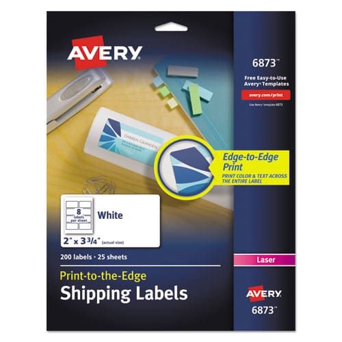 Avery Vibrant Laser Color-print Labels W/ Sure Feed 2 X 3.75 White 200/pk - Office - Avery®