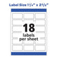 Avery White Dissolvable Labels W/ Sure Feed 1.25 X 2.38 White 90/pk - Office - Avery®
