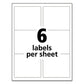 Avery White Shipping Labels-bulk Packs Inkjet/laser Printers 3.33 X 4 White 6/sheet 250 Sheets/box - Office - Avery®