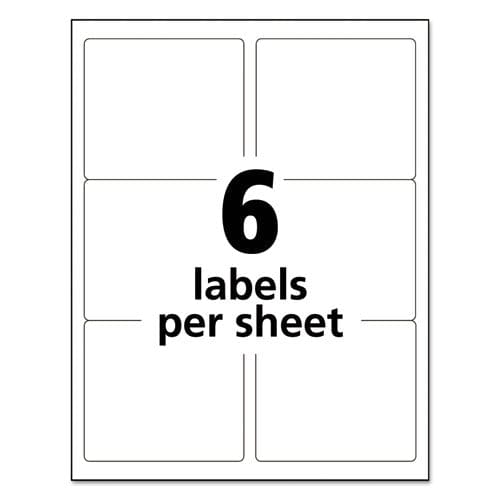 Avery White Shipping Labels-bulk Packs Inkjet/laser Printers 3.33 X 4 White 6/sheet 250 Sheets/box - Office - Avery®