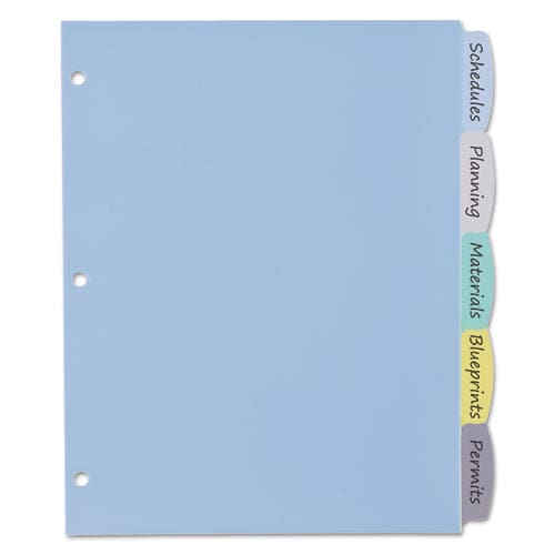 Avery Write And Erase Big Tab Durable Plastic Dividers 3-hole Punched 5-tab 11 X 8.5 Assorted 1 Set - School Supplies - Avery®