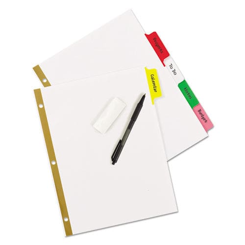 Avery Write And Erase Big Tab Paper Dividers 5-tab 11 X 8.5 White Assorted Tabs 1 Set - School Supplies - Avery®