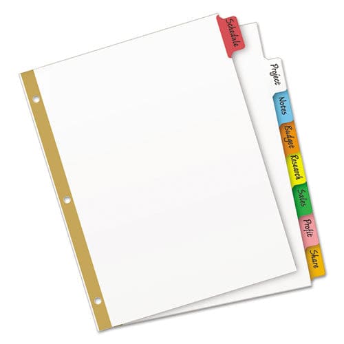 Avery Write And Erase Big Tab Paper Dividers 8-tab 11 X 8.5 White Assorted Tabs,1 Set - School Supplies - Avery®