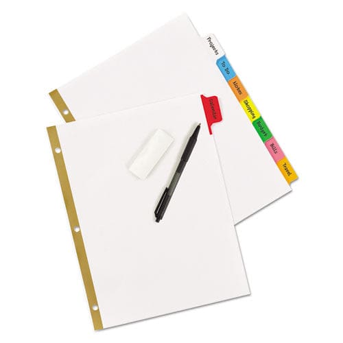 Avery Write And Erase Big Tab Paper Dividers 8-tab 11 X 8.5 White Assorted Tabs,1 Set - School Supplies - Avery®