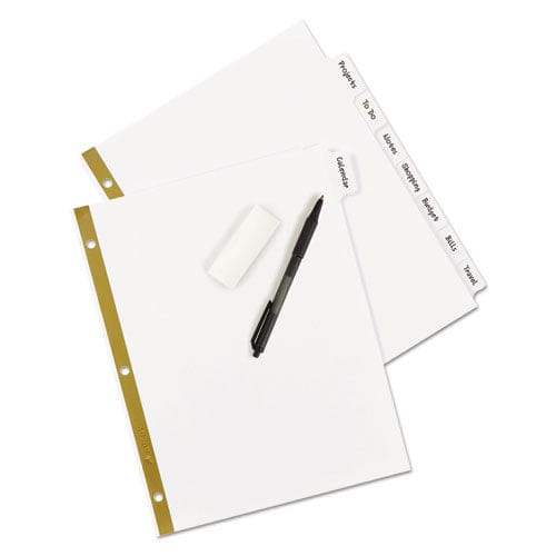 Avery Write And Erase Big Tab Paper Dividers 8-tab 11 X 8.5 White White Tabs 1 Set - School Supplies - Avery®