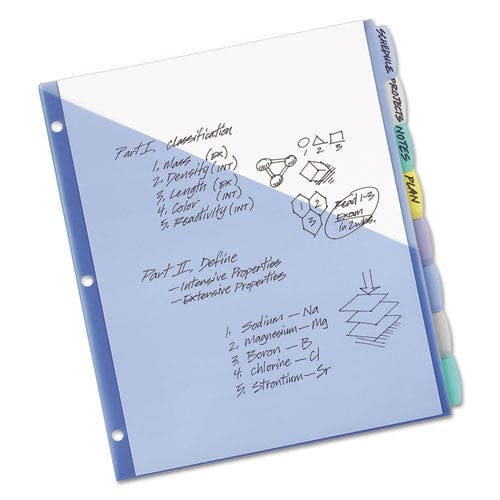 Avery Write And Erase Durable Plastic Dividers With Slash Pocket 3-hold Punched 8-tab 11.13 X 9.25 Assorted 1 Set - School Supplies - Avery®