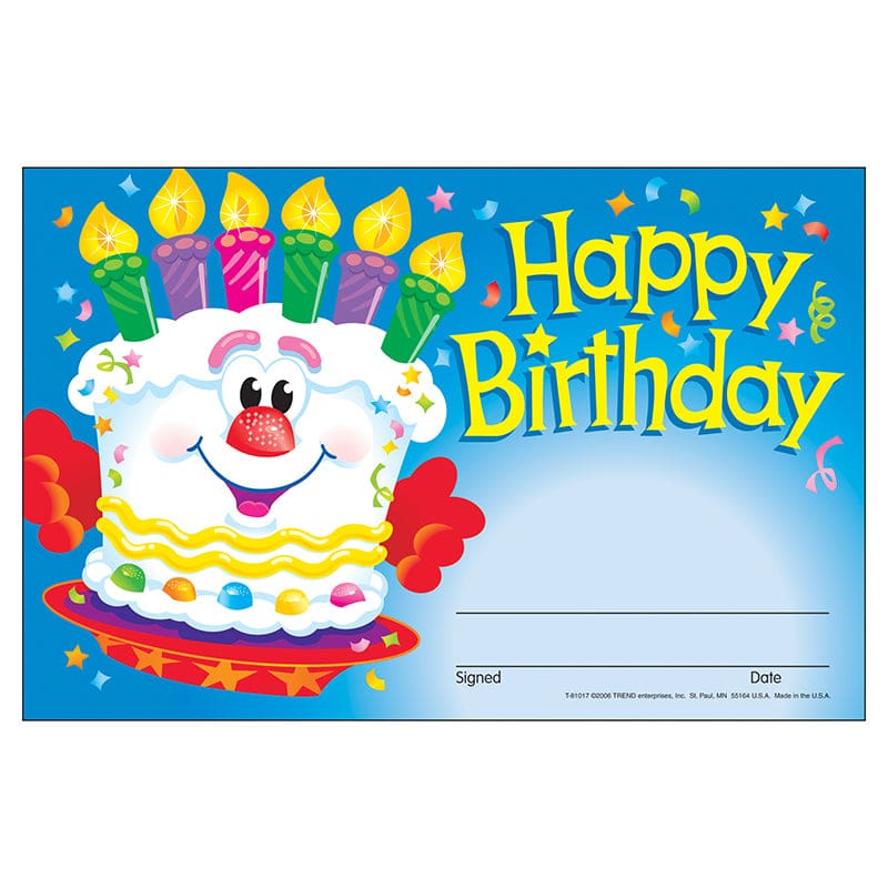 Awards Happy Birthday Cake (Pack of 8) - Awards - Trend Enterprises Inc.