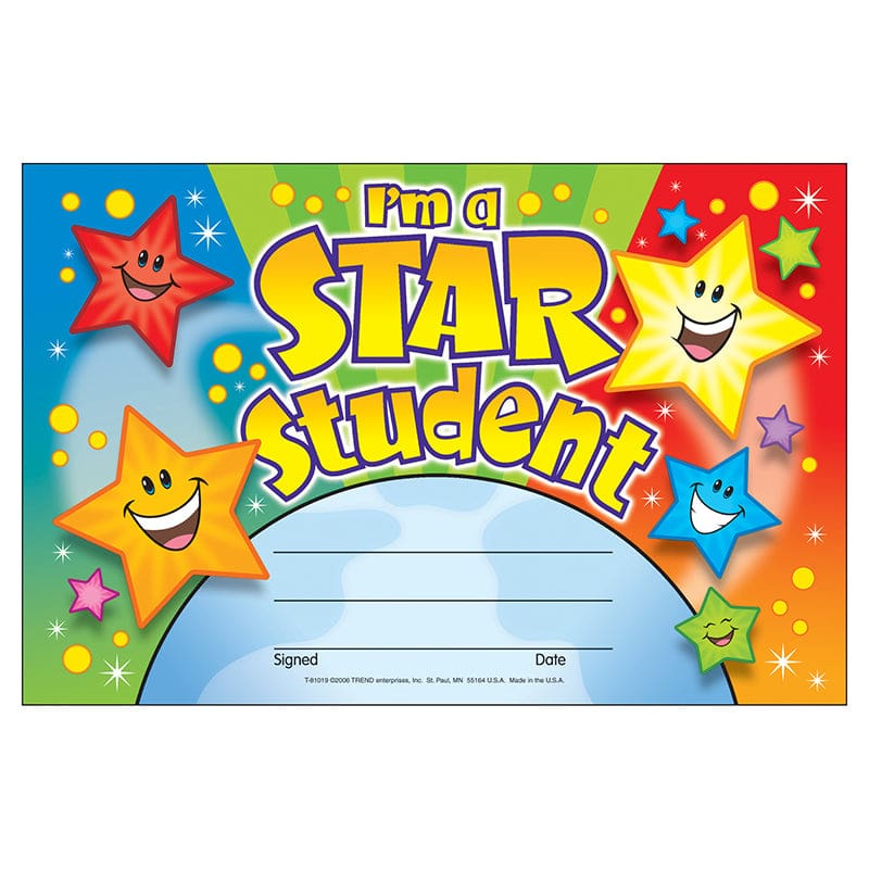 Awards Im A Star Student (Pack of 8) - Awards - Trend Enterprises Inc.